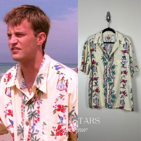 Extremely Rare Hawaiian Shirt ASO Chandler Bing Friends Matthew Perry Vintage - Picture 3 of 7